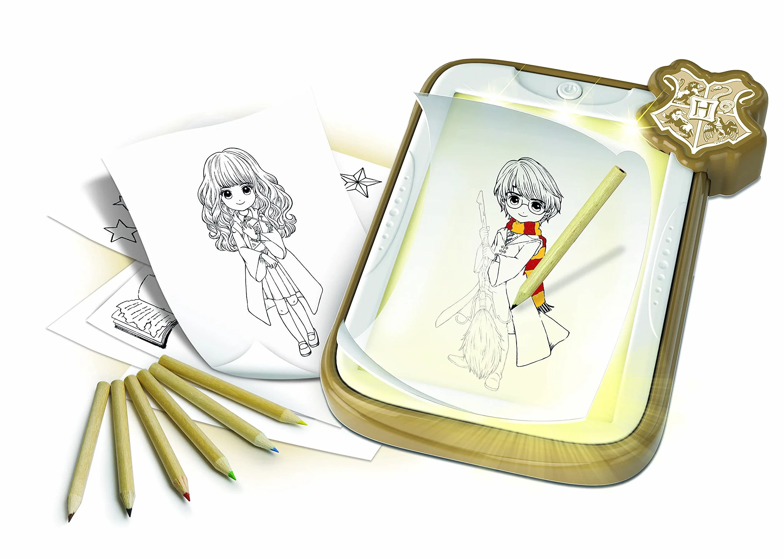 Clementoni Harry Potter LED Luminosa, Magica 7 Anni-Gioco Creativo Lavagna cancellabile-Set Disegno per Bambini, Multicolore, 18670