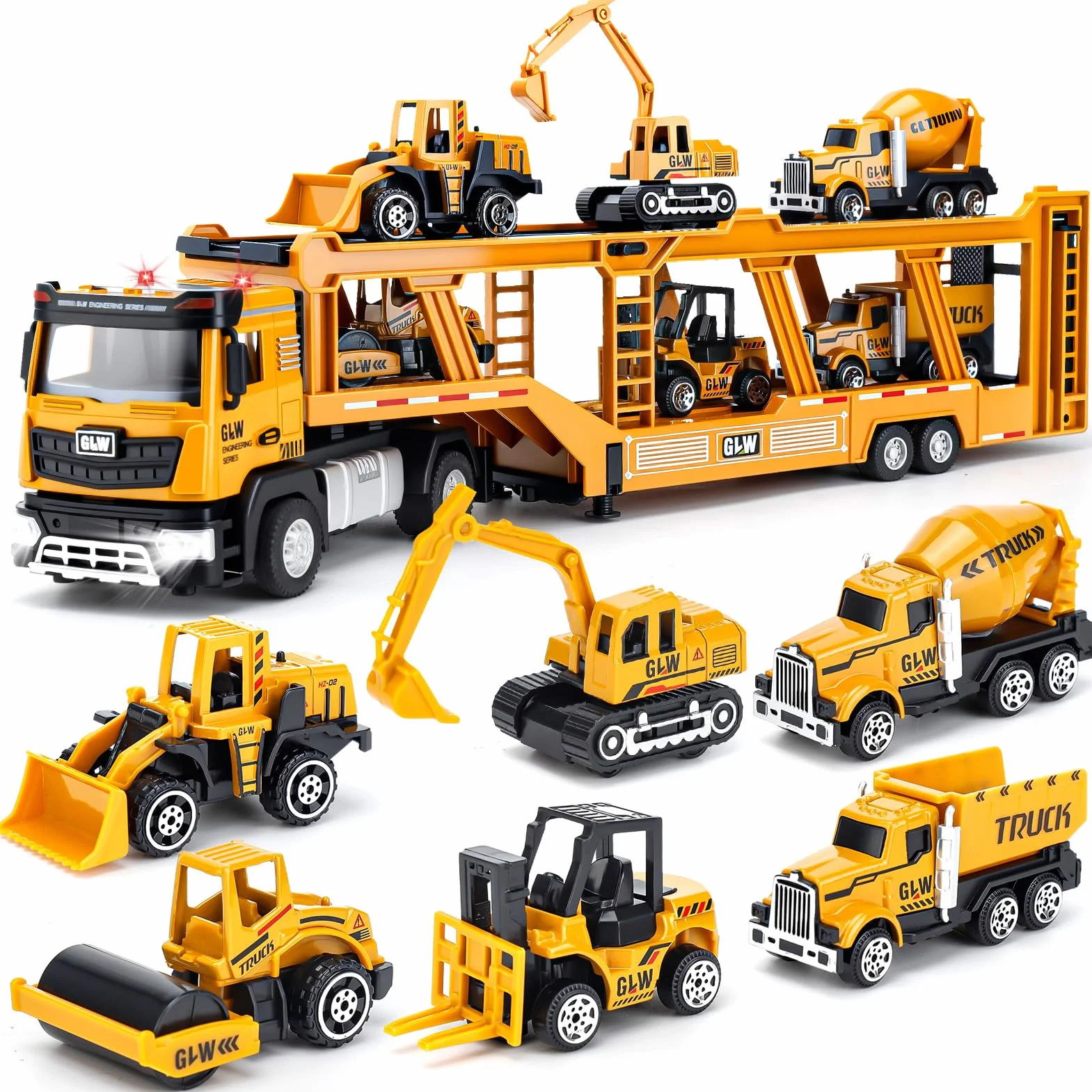 Giocattoli per Bambini Maschi 3-7 Anni: Camion Giocattolo con Luci e Suoni, Giocattoli da Costruzione con Escavatore, Bulldozer, Regalo per Bambini 3-7 Anni – Giochi Educativi e Divertenti per Ragazzi