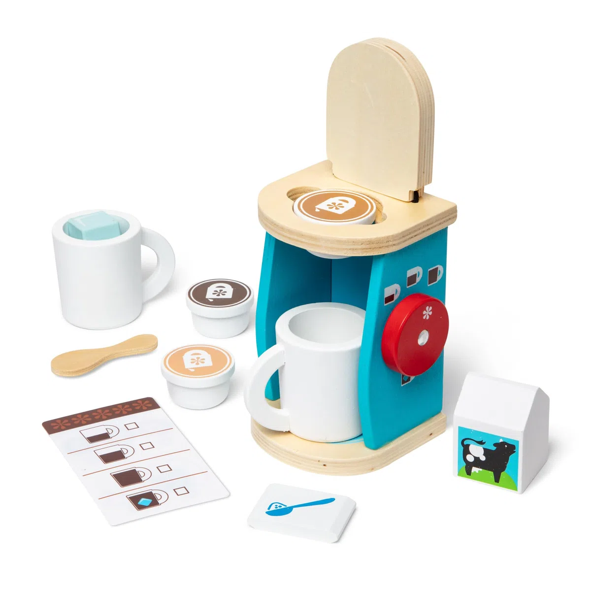 Melissa & Doug Set Di Legno Per Preparare E Servire Il Caffè, Giocattoli di Ruolo, Giochi in Legno, Accessori per la cucina, Set da gioco, Montessori, Regalo Bambini Bambine di 3 4 5 6 7