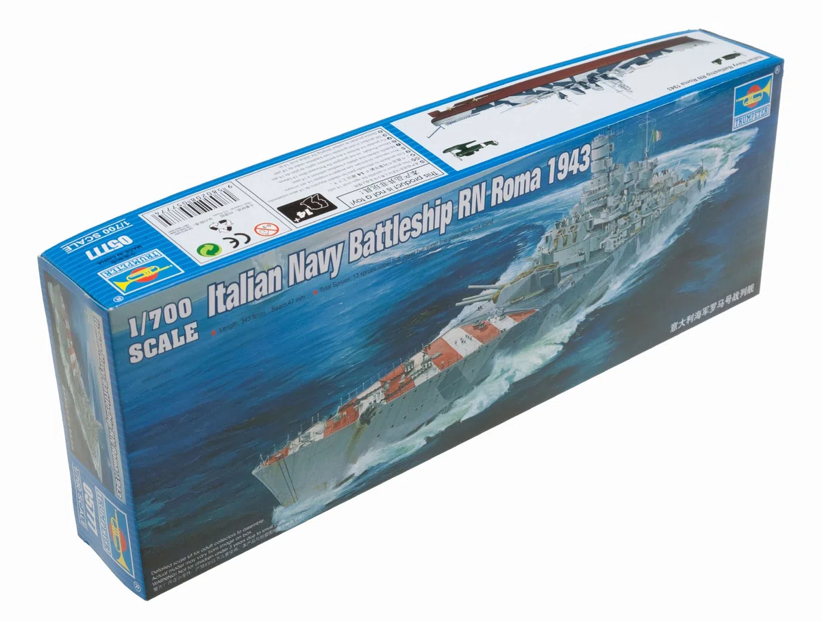 Trumpeter 5577 - Modellino di Nave da Combattimento RN Roma, 1943, in Scala 1:700