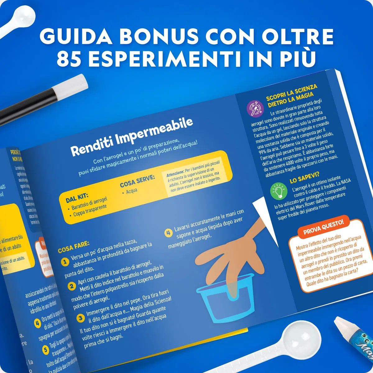 NATIONAL GEOGRAPHIC Science Magic Kit – Oltre 100 esperimenti scientifici e trucchi di magia per bambini, set di chimica e kit di attività STEM, divertente gioco educativo per bambini