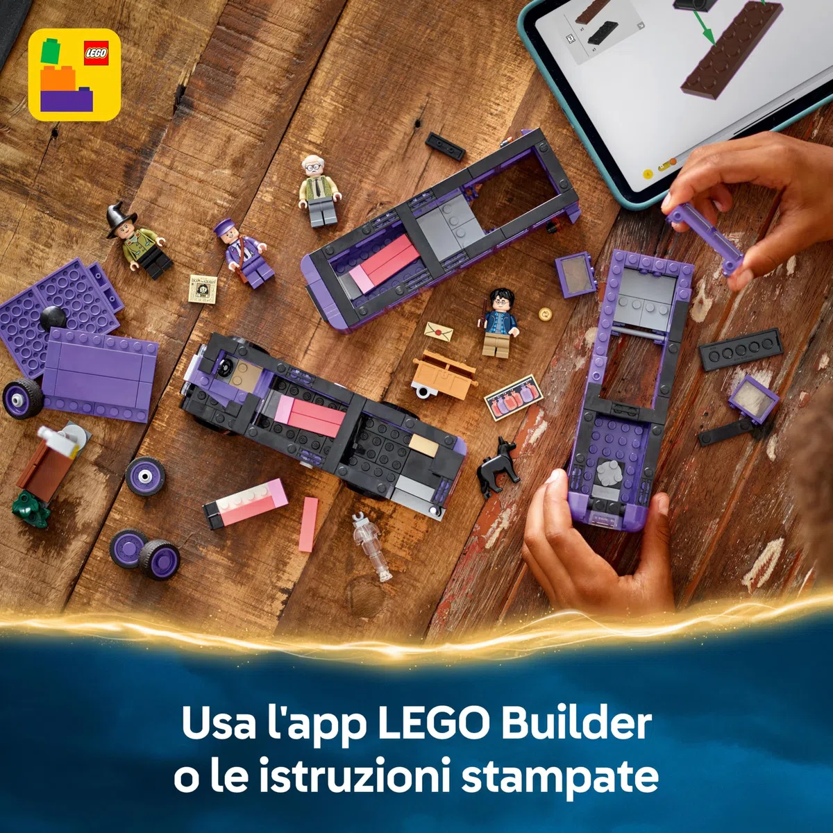LEGO Harry Potter Avventura su Nottetempo - Autobus Giocattolo del Mondo Magico con 5 Minifigure da Collezione e Accessori come Bacchette Magiche - Regalo per Bambine e Bambini da 8 Anni - 76446