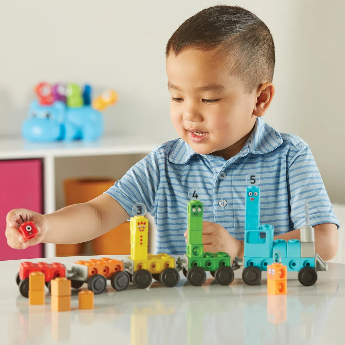 Learning Resources Numberblocks Treno Espresso, Cubi MathLink, età 3 4 5 6, Treni Giocattolo, Giochi matematici, Giochi numerici, Cubi per Contare, EYFS, 10 attività Matematiche
