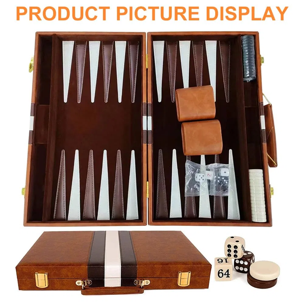 Backgammon da Viaggio, Backgammon gioco da tavolo, Pedine e Dadi Portatili Regalo Perfetto per Gli Amanti dei Viaggi, del Campeggio e Dei Picnic, 2 Giocatori, 11 Zoll