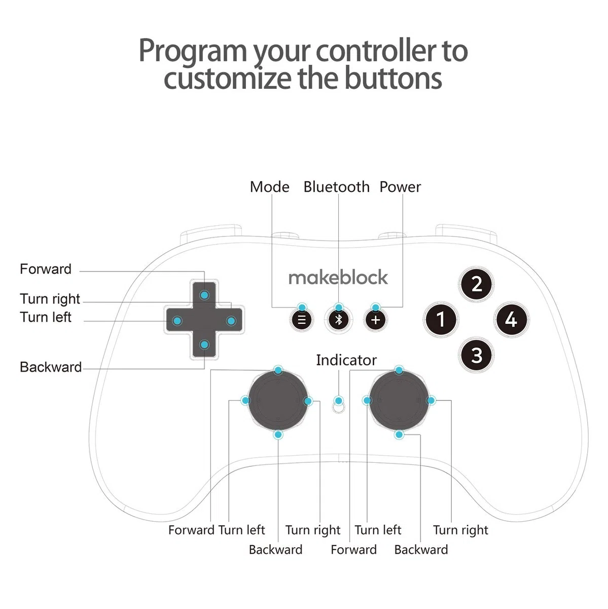Makeblock Wireless Bluetooth Remote Controller Joystick for mBot/mBot2/Ranger/Ultimate/Codey Rocky/mTiny