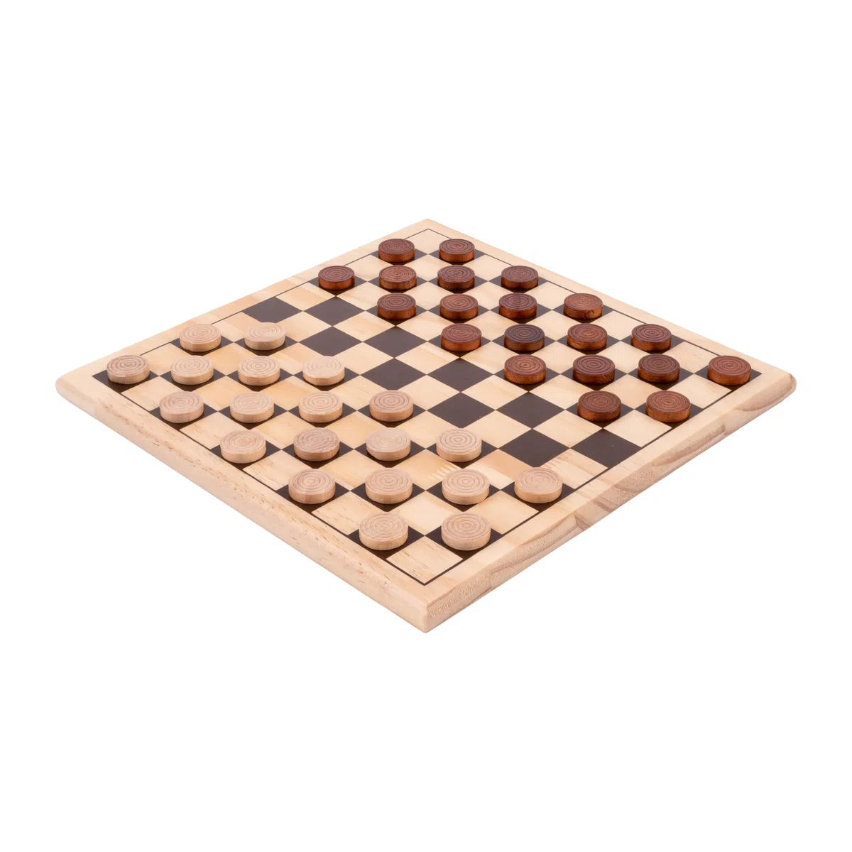 Engelhart - 150236 - Set di Scacchi/Dama in Legno di Betulla - 12"x12" - Tavolo da Gioco in Legno Massello - Gioco Completo di Pezzi, dai 6 Anni in Su (Dama)