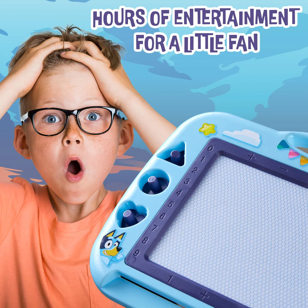 BlueY Lavagna Magnetica per Bambini - Lavagnetta Cancellabile Bambini con Penna e Timbri - Lavagna Magica Giochi Educativi Regalo 3+