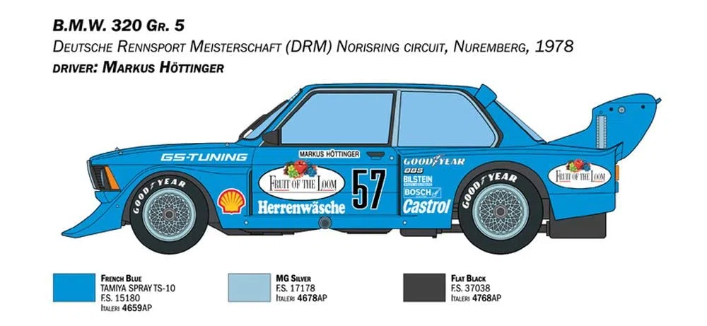 Italeri 3626 B.M.W. 320 Group 5, Scala 1:24, Plastic Model Kit, Modello in Plastica da Montare, Modellismo
