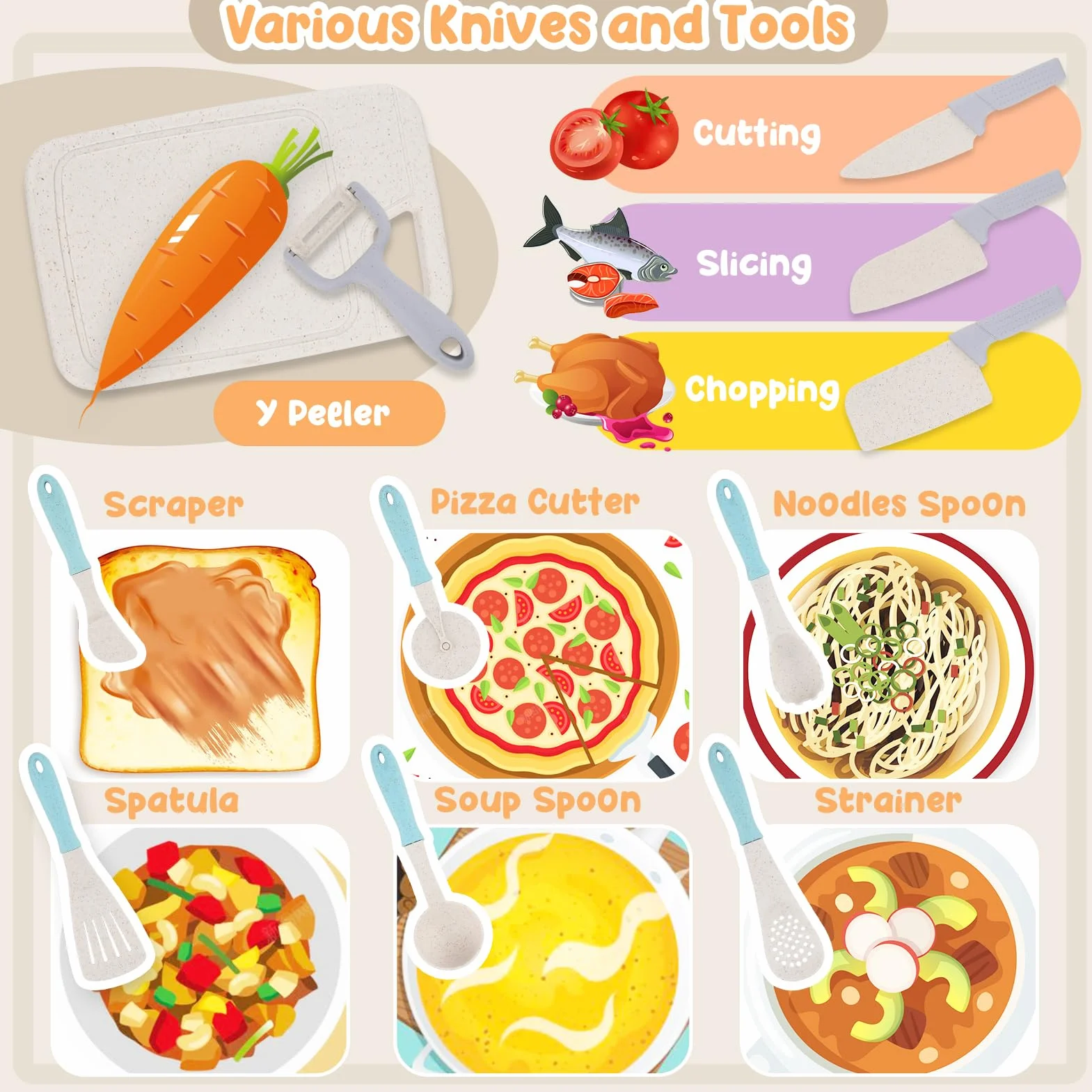 Dreamon Cucina Giocattolo per Bambini Set 31PCS Accessori Cucina Bambini Pentole e Padelle Giocattolo Gameplay Sicuro e Durevole Regali per Bambino Bambina di 3 4 5 6 Anni