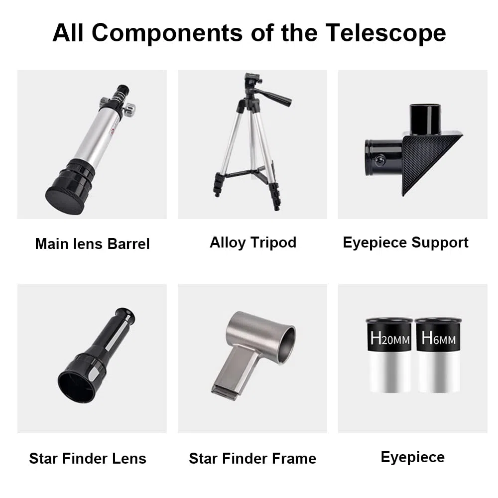 Telescopio per Bambini 60mm Telescopio Astronomico con Treppiede Telescopio Portatile Regolabile Giocattolo per Bambini Adolescenti