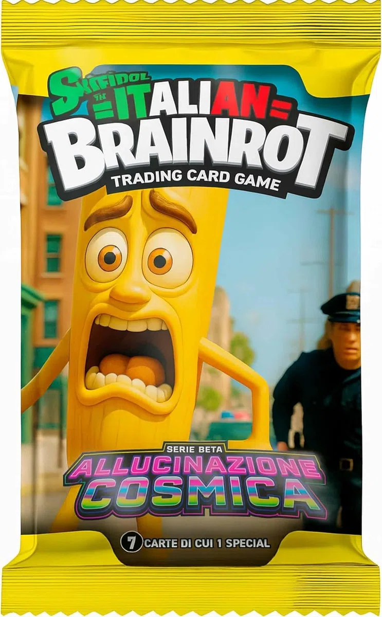 Skifidol Italian Brainrot Serie Beta Allucinazione Cosmica, Box da 12 Bustine, 7 Carte per Bustina, Gioco di Carte Collezionabili