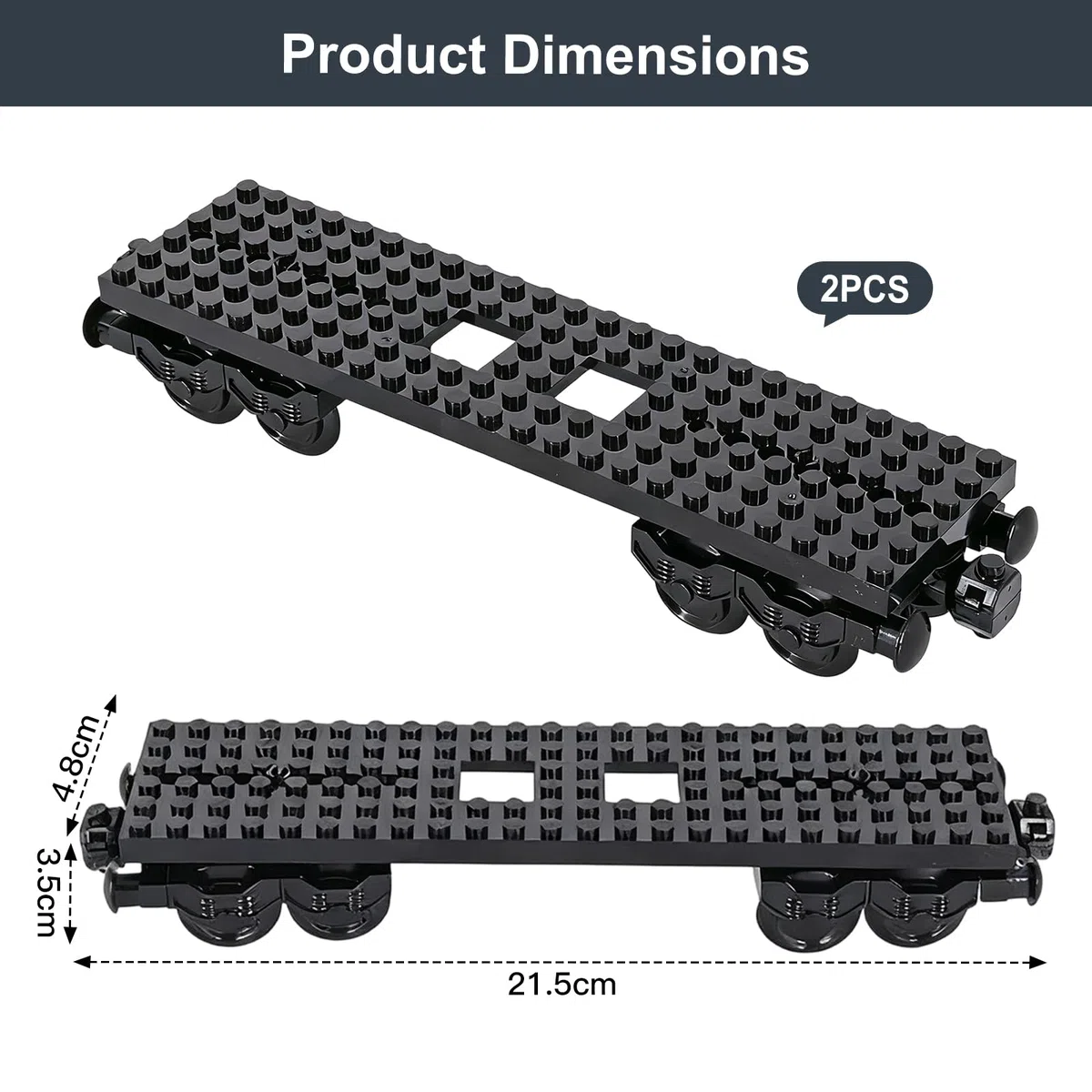 Set di 2 mattoncini per treno merci, accessori per ferrovia, set di mattoncini da costruzione, base di treno, accessori