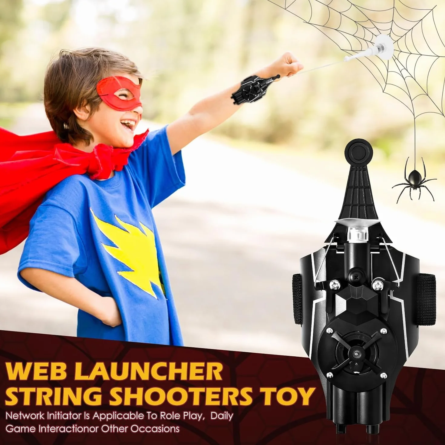 Towwoo Spider Web Shooter, Spara Ragnatele con Launcher Guanti per Bambini, Spider Web Launcher in Plastica per Cosplay