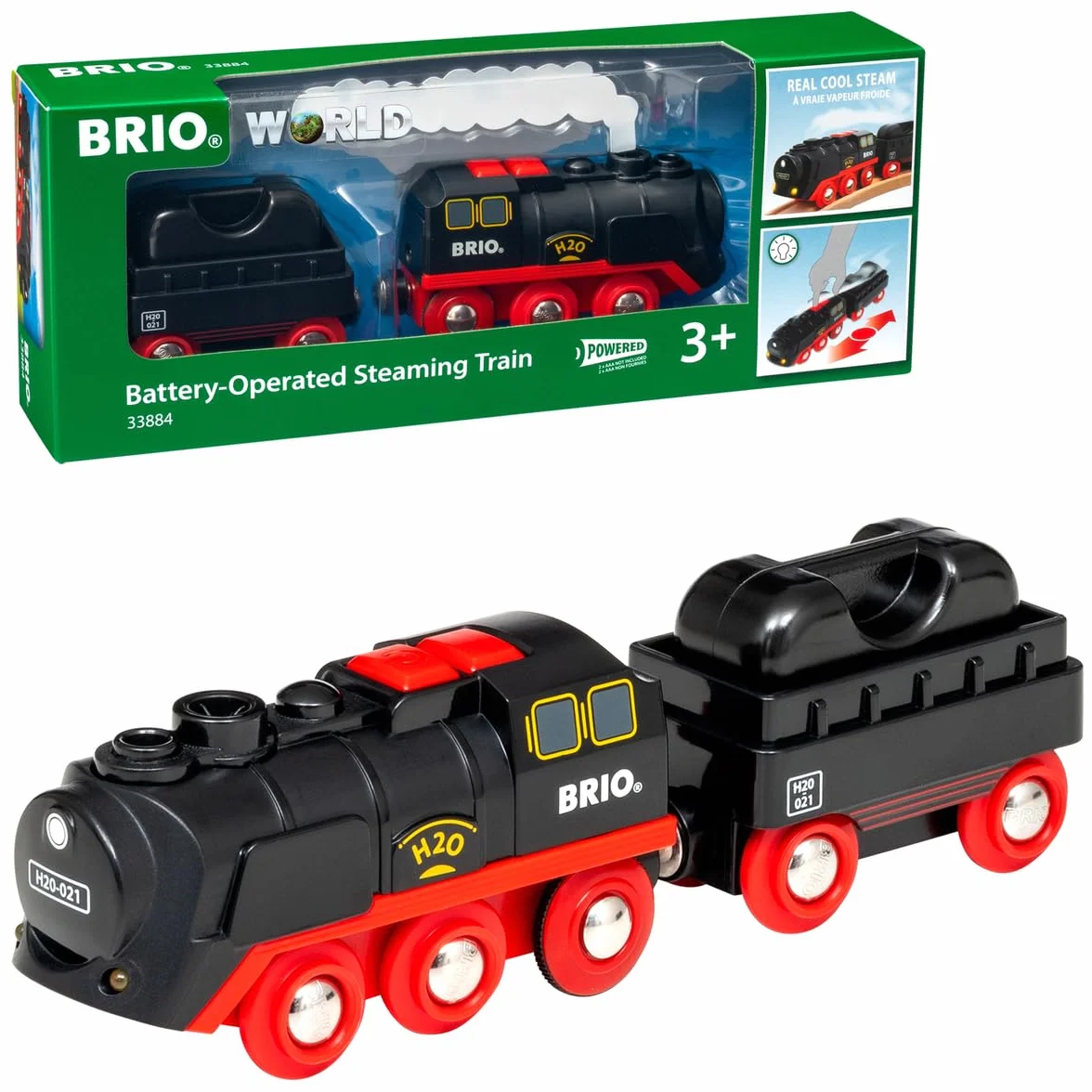 Brio World - Treno A Vapore A Batteria | Accessorio Pista Trenino | Trenino Albero Di Natale | Per Bambini Dai 3 Anni In Su | Compatibile Con Tutti I Prodotti Brio | Regalo Bambini