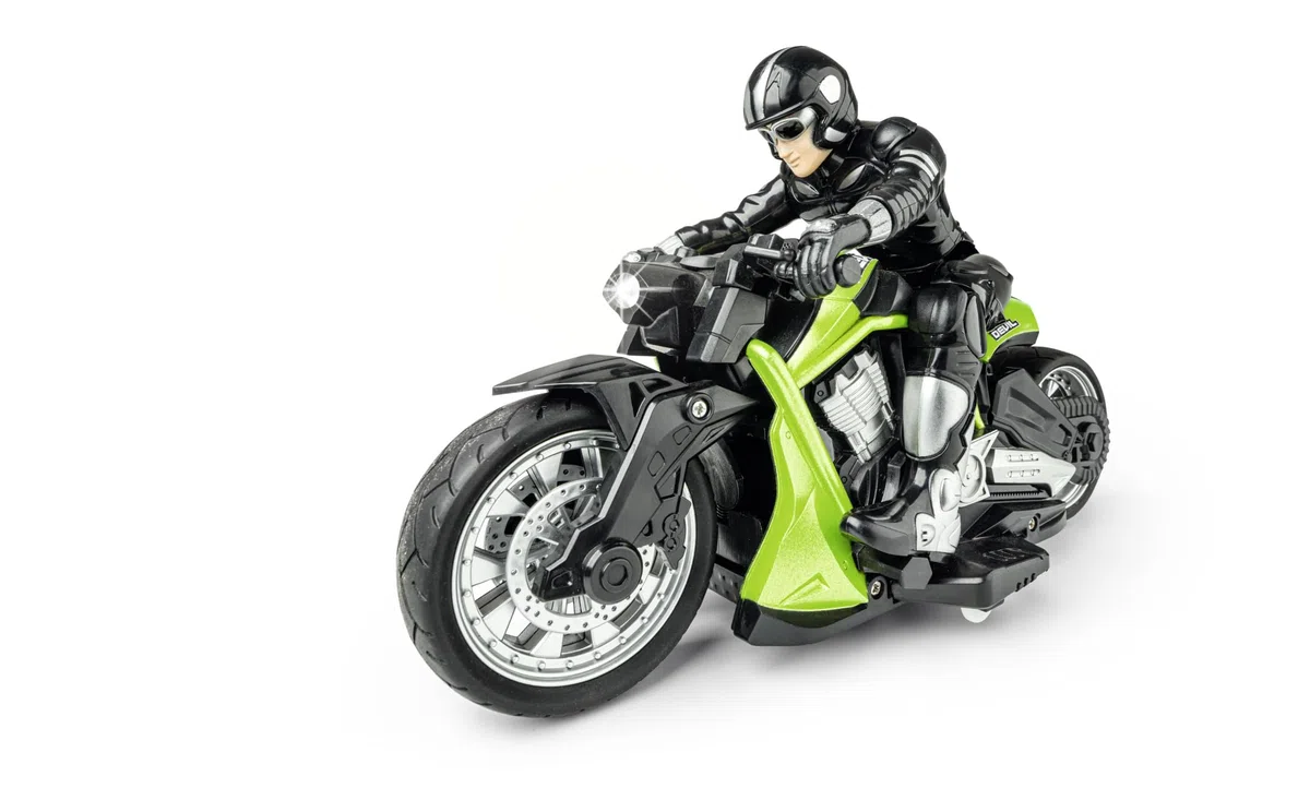 Carson 500404280 RC Devil Bike 100% RTR verde - Moto telecomandata, 50 minuti di guida, moto RC, regalo per bambini
