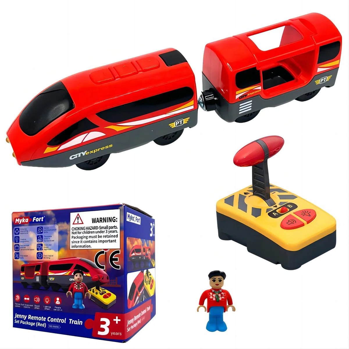 OBEST Treno Telecomando Giocattolo, Treno Locomotiva, Auto Giocattoli Educativi per i bambini piccoli