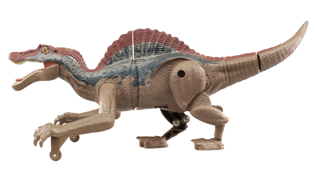 Amewi Spinosaurus RC 40011 - Dinosauro 21 cm, colore: Verde/Marrone