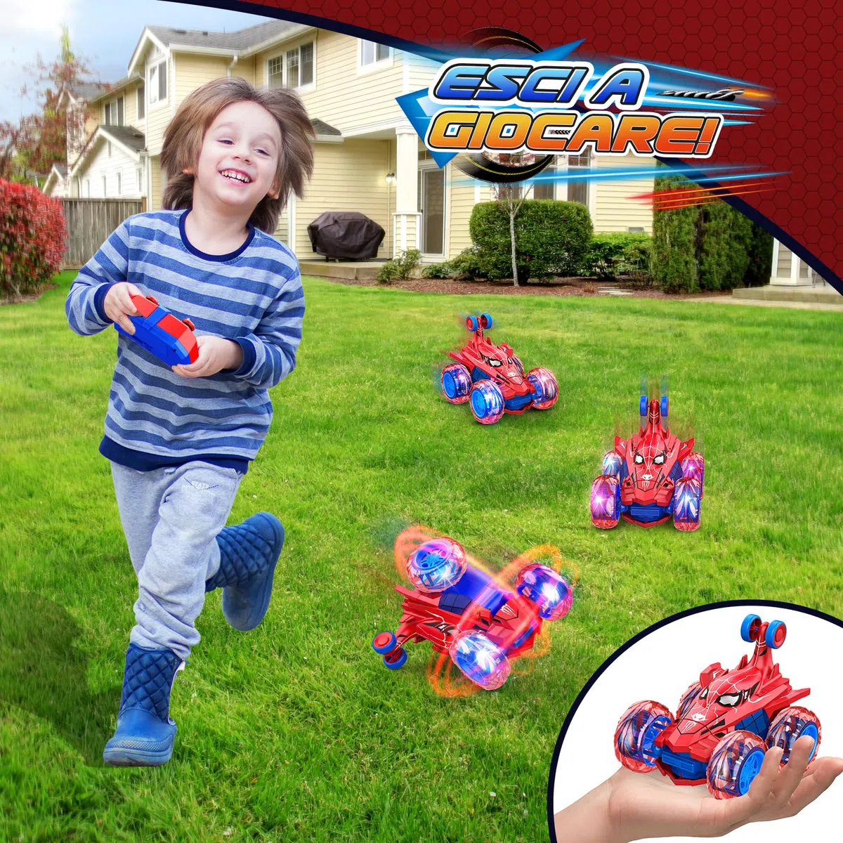 Dreamlandia Macchina Telecomandata Giochi per Bambini, Regalo Bambino 3 4 5 6 7 8 9 10 Anni Maschio, Giocattoli Bambino 3-9 Anni Monster Truck, Regali Natale