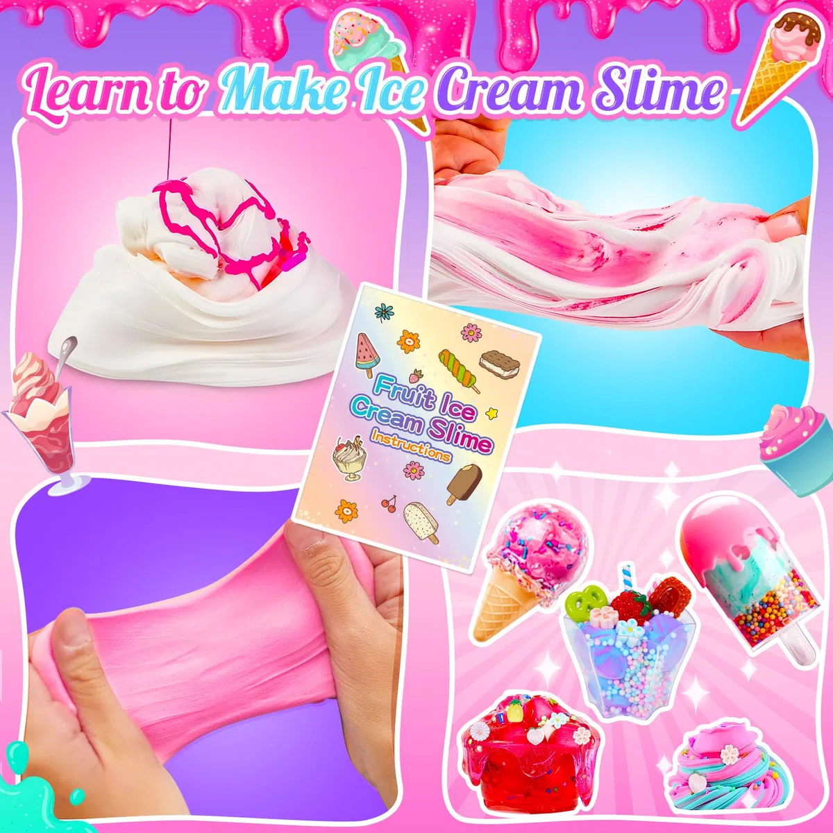 Adeokay Slime per Bambini, Giochi Bambina 6 7 8 9 10 11 12 Anni Femmina Fruit Slime Fluffy Regalo Bimba 6-12 Anni Femmina Slime Kit Lavoretti Creativi per Bambini Slime Giocattoli Bambina 6-12 Anni