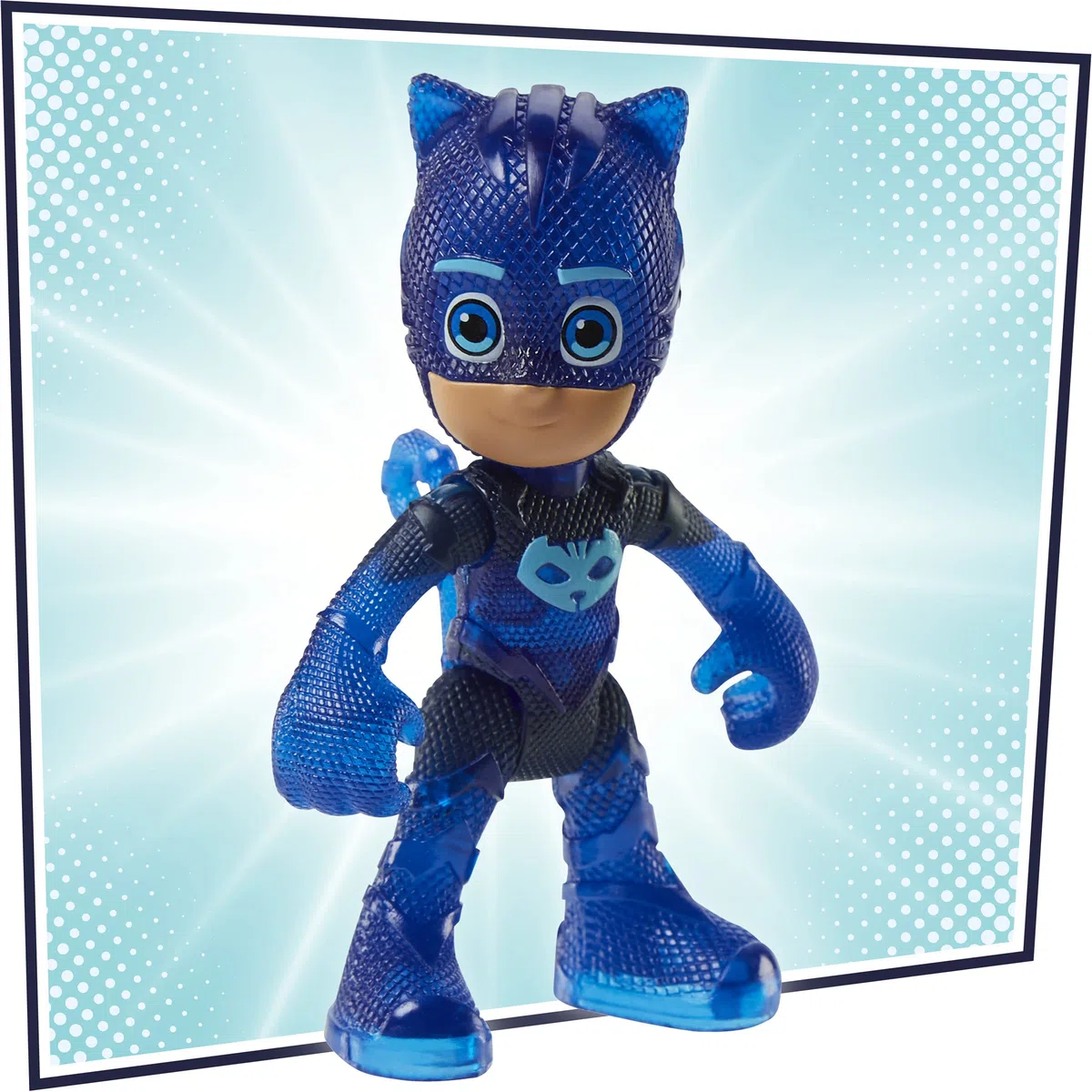 PJ Masks Glow & Go, Gattomobile, Veicolo Giocattolo per età prescolare, Auto di Gattoboy Che Si Illumina con Action Figure di Gattoboy, per Bambini dai 3 Anni in su
