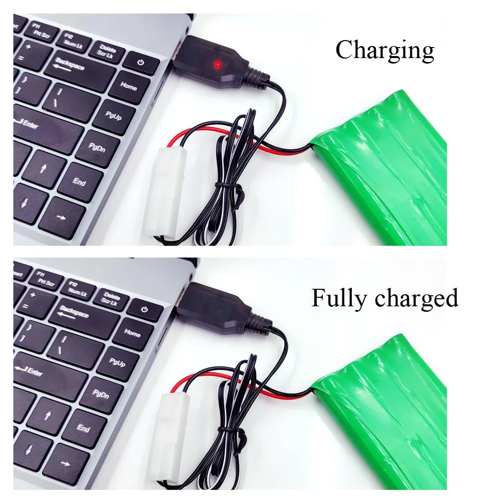 9.6v batteria, 1500mAh nimh batteria, batteria ricaricabile aa, spina KET 2P, adatto per barche giocattolo e serbatoi giocattolo, con cavo di ricarica USB