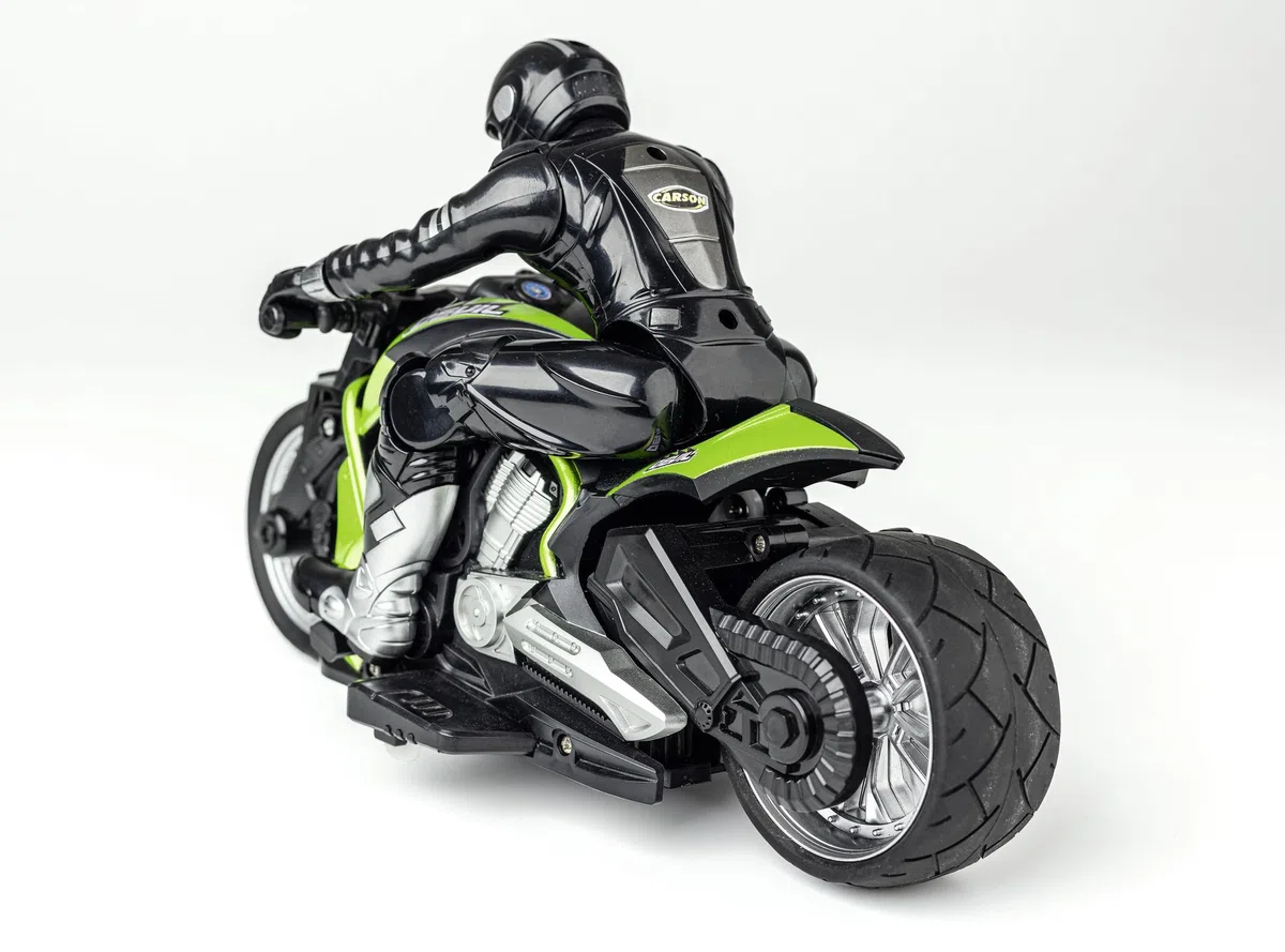 Carson 500404280 RC Devil Bike 100% RTR verde - Moto telecomandata, 50 minuti di guida, moto RC, regalo per bambini