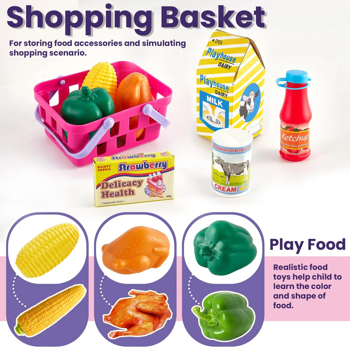 BUYGER Grande Registratore di Cassa Giocattolo per Bambini con Stampante per Ricevute, Scanner, Microfono, Calcolatrice, Supermercato Giochi di Ruolo Regalo per Bambina 3 + Anni