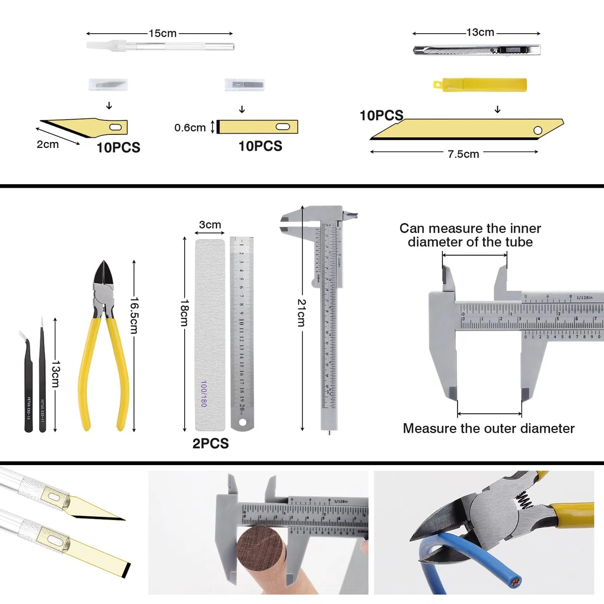 HSEAMALL 109 PEZZI strumenti essenziali per i modellisti di Gundam, compatibili con la Gundam Modelling Tool Suite Strumenti di costruzione per hobbisti per costruire e fissare modelli