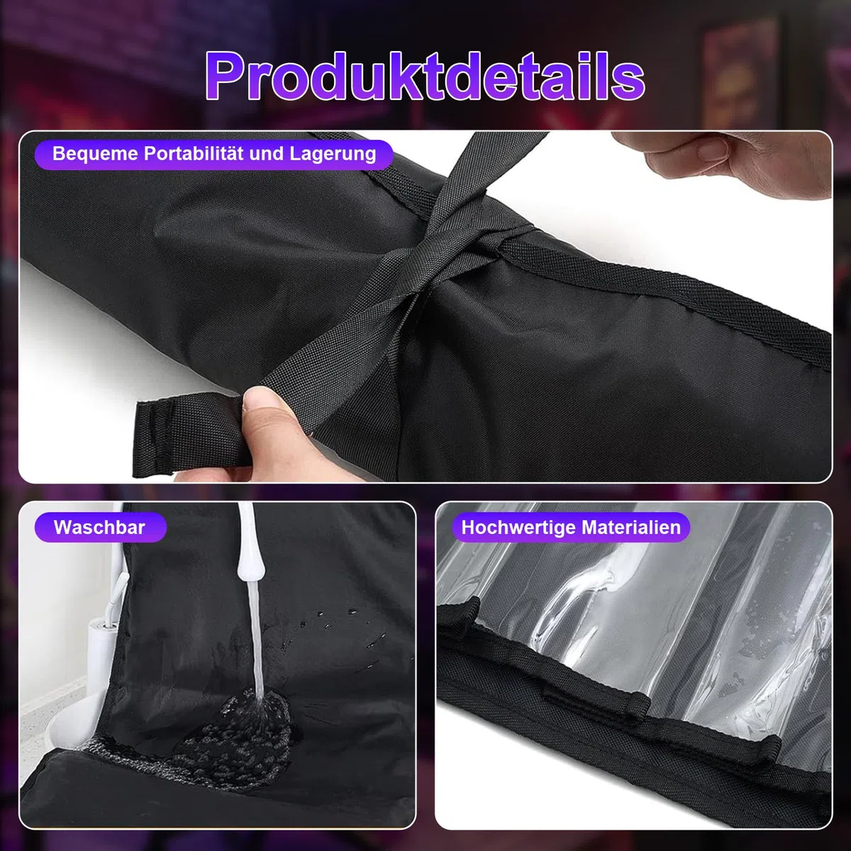 Playmat Tube - Custodia per Playmat con 2 ganci, 12 fessure in plastica trasparenti e 1 fessura per cintura