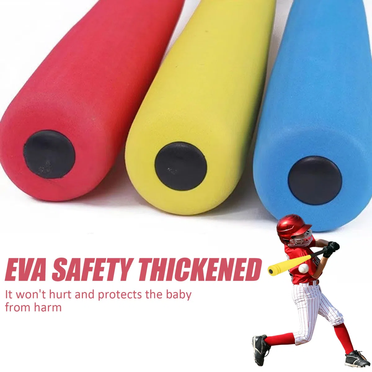 3 Pezzi di Mazza da Baseball per Bambini, Mazza da Baseball in Schiuma Eva da 21 Pollici con Palla per Regalo di Gioco all'aperto