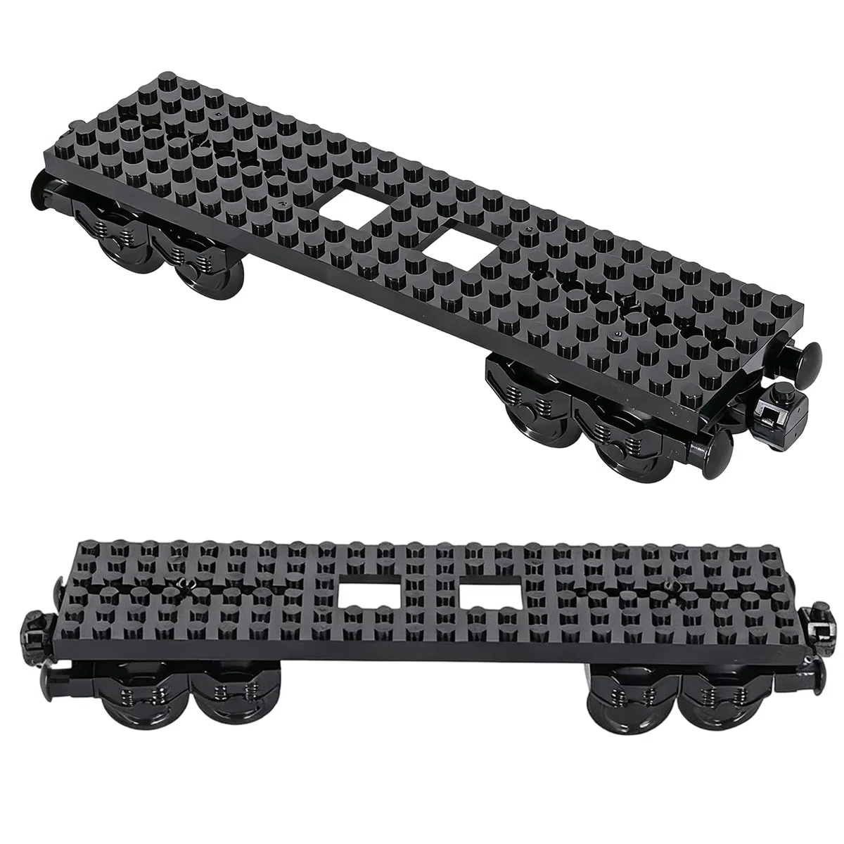 Set di 2 mattoncini per treno merci, accessori per ferrovia, set di mattoncini da costruzione, base di treno, accessori
