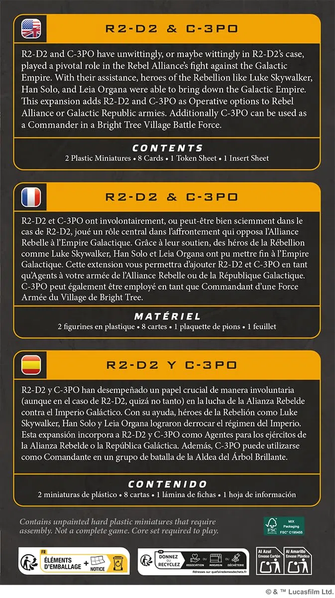 Atomic Mass Games | Star Wars Legion: R2-D2 & C-3PO | Giochi Di Miniature, Eroi Droidi Iconici, Operativo A Doppia Fazione, Carte E Regole Aggiornate | 2 Giocatori | 90 Minuti