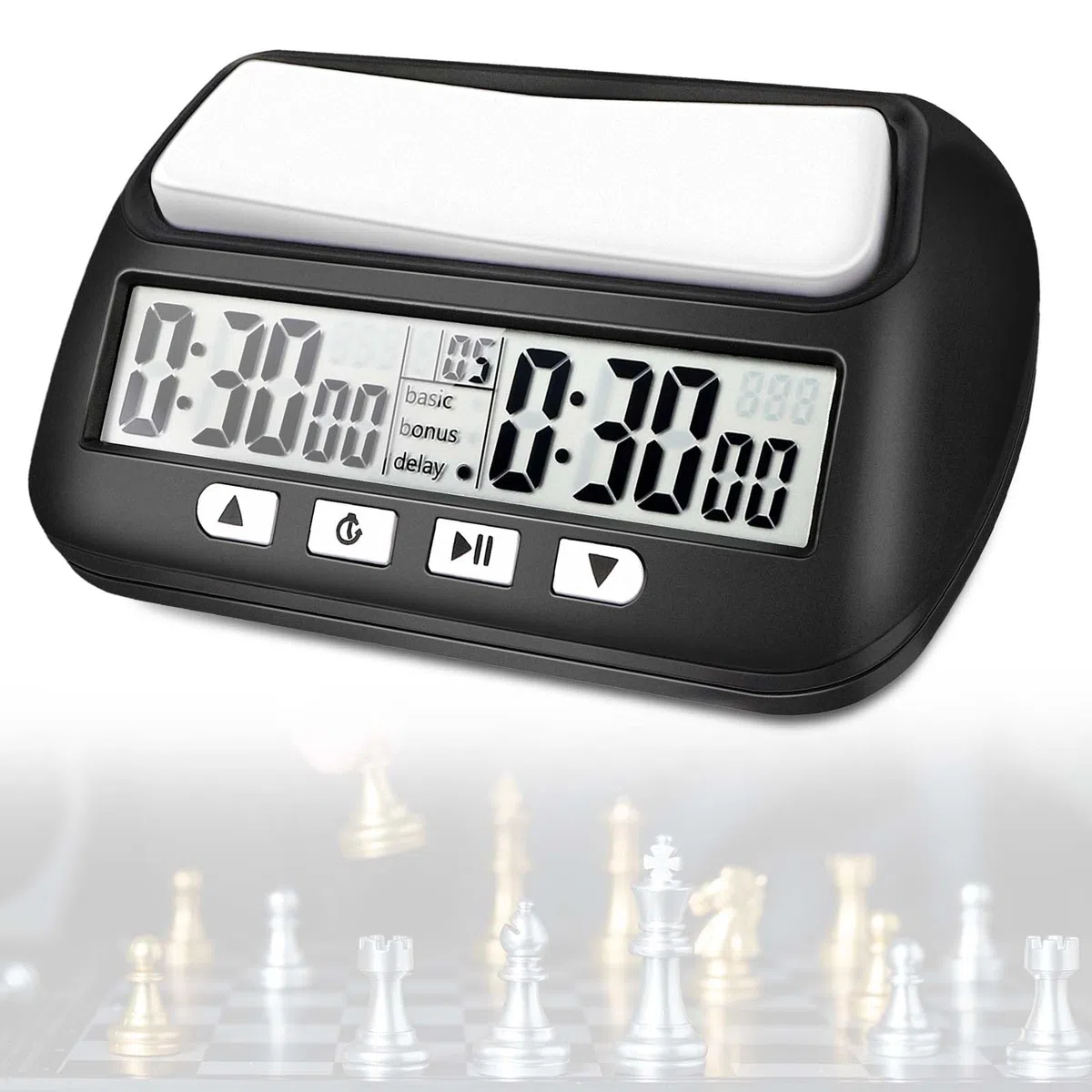 Mkitnvy Orologio da Scacchi, Timer Digitale per Scacchi e Timer da Gioco, con Funzione di Sveglia, Mini Display Digitale Multifunzione da Viaggio