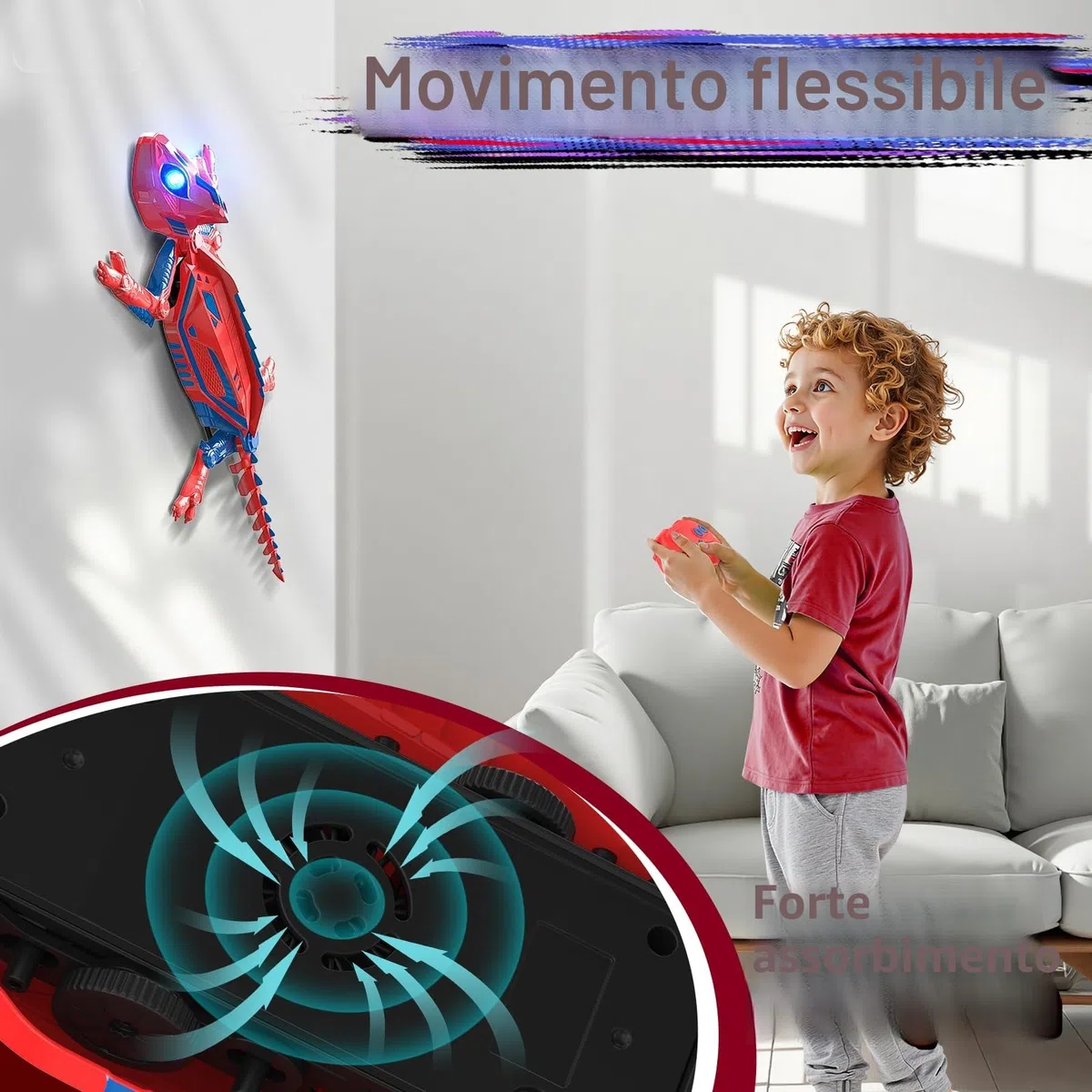 Mieryd Lucertola Telecomandata, Spider Geco Robot Radiocomandato Giochi Bambini 3 4 5 6 7 8 9 10 Anni Giocattolo Animali Che va Sui Muri Regalo Compleanno Pasqua Bimbi Ragazzi Ragazze Gioco Educativi