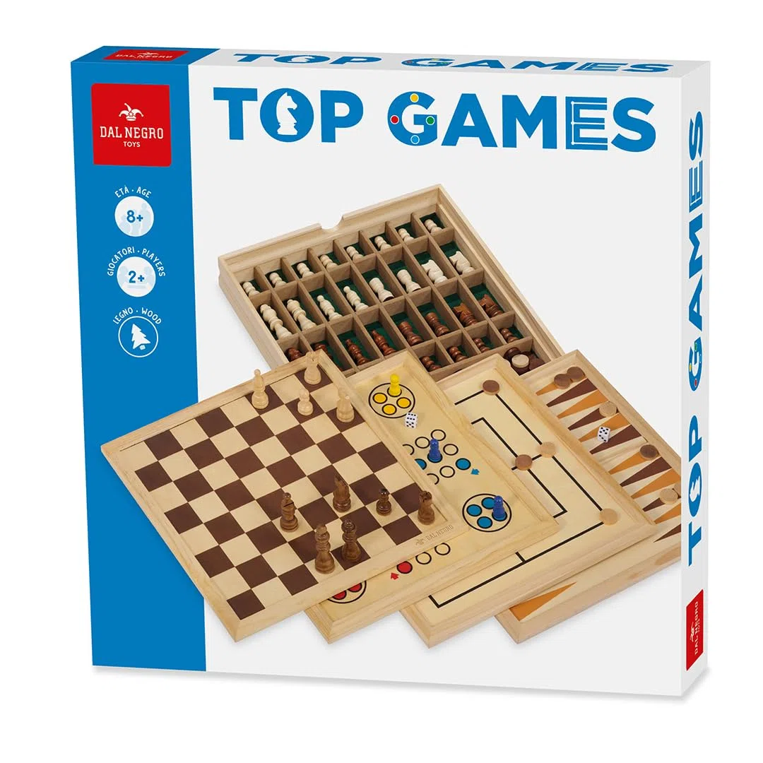 Dal Negro DAL Top Games 30 Dama/Scacchi Tria Gioco da Tavolo Giocattolo 872, Multicolore, 8001097535606