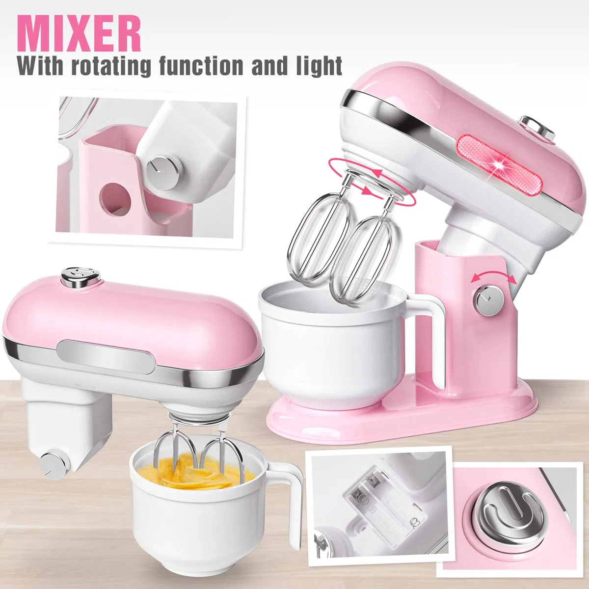 Toyssa Elettrodomestici Cucina Giocattolo per Bambini, Macchina Caffè Frullatore Sbattitore Tostapane, Accessori Cucina Bambini con Luce Sonora, Cucine Giochi Regalo Bambina Bambini 3 4 5 6 7 8 Anni