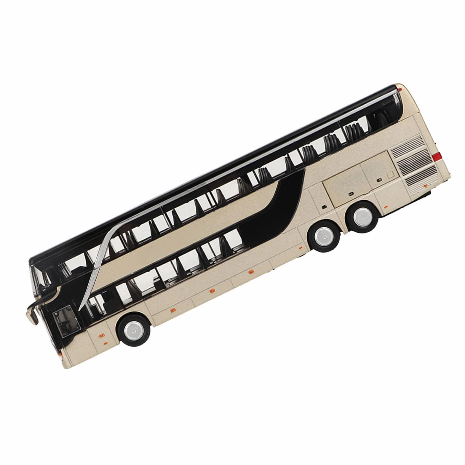 Naroote Elettrico 1:32 in Lega di Autobus a Due Piani Modello Giocattolo Resistenza Alla Caduta LED Musica per Bambini Modello di Auto Giocattolo (GOLD)