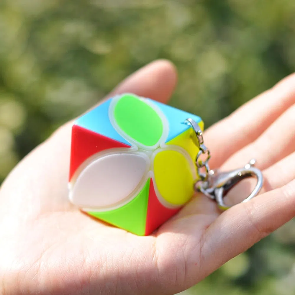 Set di portachiavi con mini cubi: 2 x 2, 3 x 3, 3 x 3 x 3, pane piccolo, ingranaggio 3 x 3, Pyraminx, Ivy Cube (confezione da 6, colorato, unisex, per bambini)