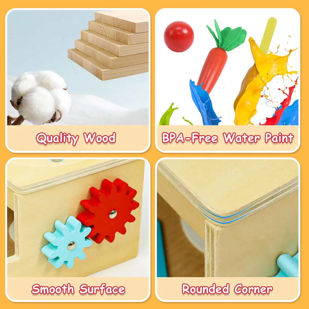 LZDMY Gioco Montessori Legno 1 Anno, Giochi Bambini con Carote Gioco, Scatola Permanenza Montessori Bambini di 1 2 3 Anni, Gioco sensoriale Compleanno Regalo di Pasqua per Ragazzo Ragazza