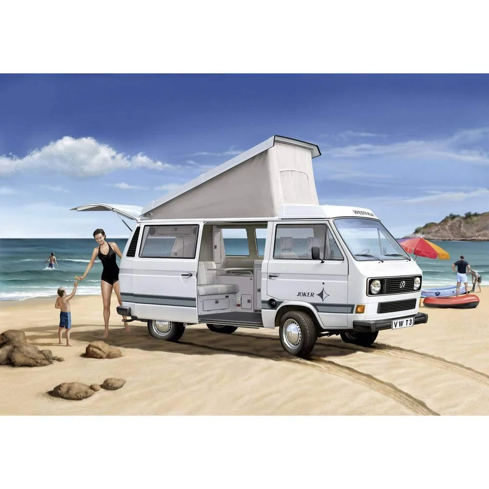 Revell 07344 - Volkswagen T3 Camper Kit di Modello in Plastica, Scala 1:25
