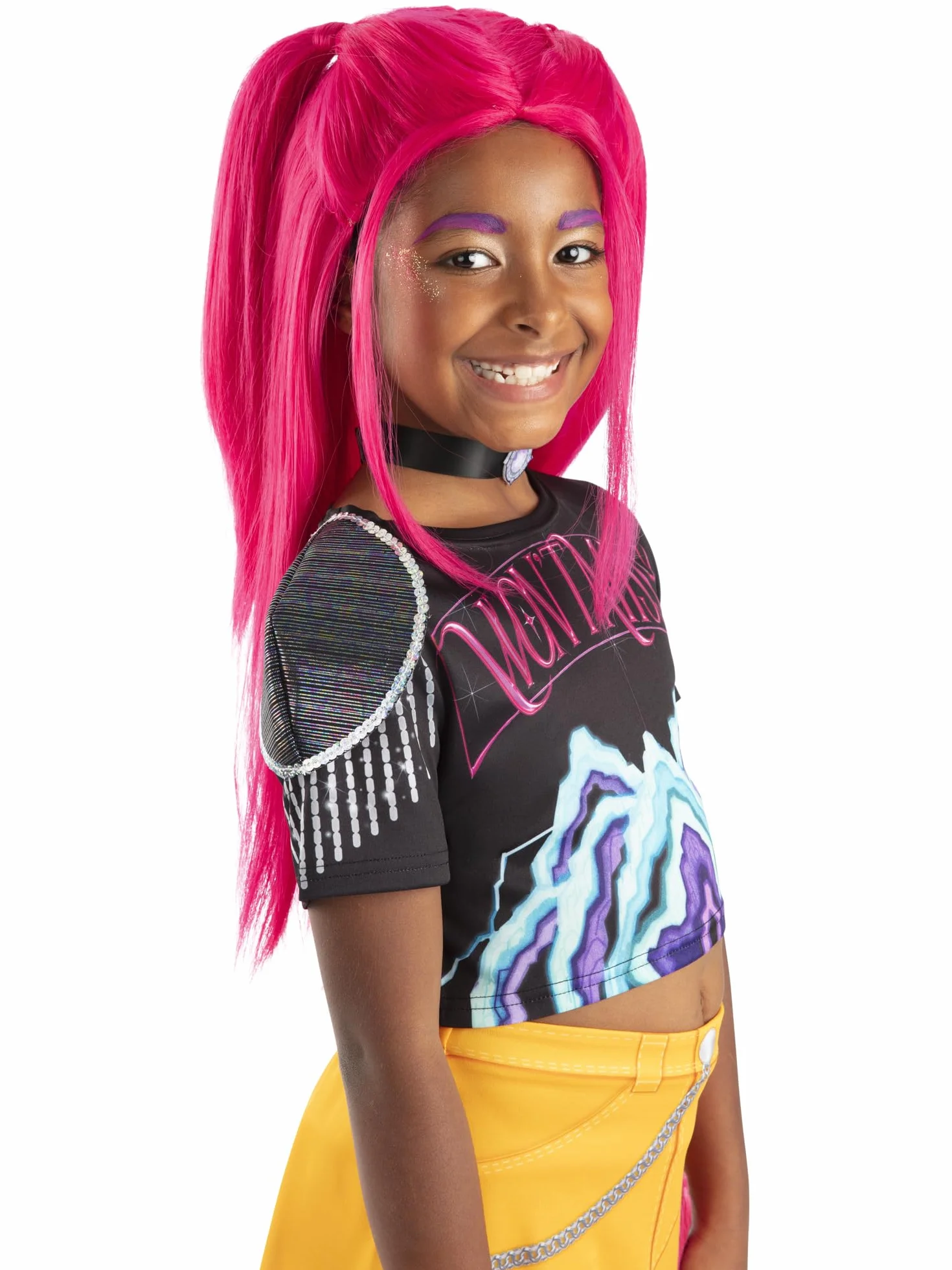 RUBIES PELUCA MIRA per ragazza, ragazze, k-pop- guarda, netflix, parrucca, licenza ufficiale Netflix, demon hunters, huntrix, per carnevale, feste e cosplay