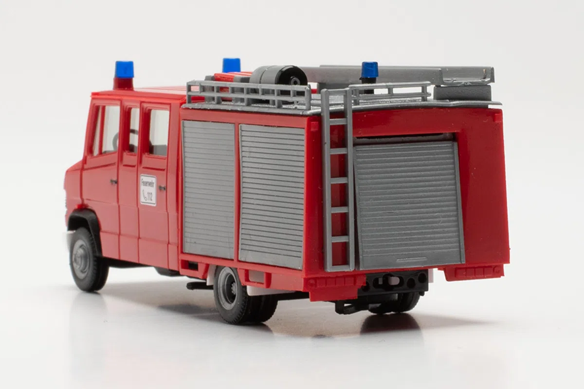 Herpa Basic modello di camion Mercedes-Benz T2 LF 8/6 "vigili del fuoco", in scala 1:87, modello base economico, tedesco, statuetta plastica