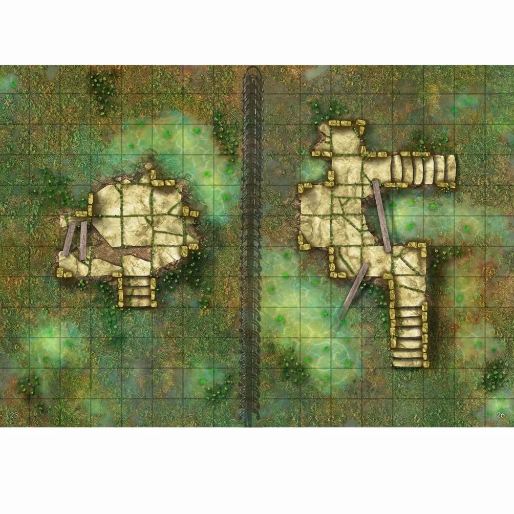Big Book of Battle Mats Wrecks & Ruins - Libro di Mappe RPG per Giochi di Ruolo Fantasy - Loke Battlemats