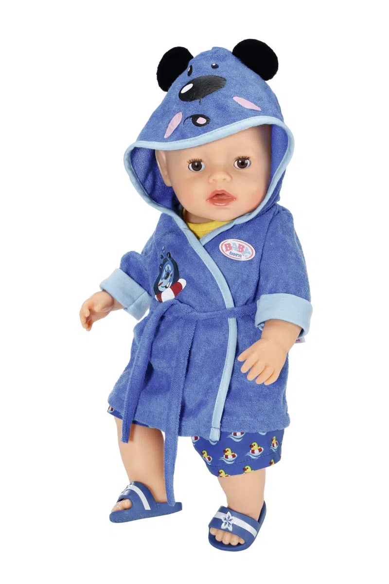Zapf Creation Baby Born Bath Deluxe Outfit Bimbo 43 cm - per Bambini Dai 3 Anni in Su - Facile da Usare per Mani Piccole - Include Accappatoio, Pigiama 2 Pezzi e Tanto Altro,