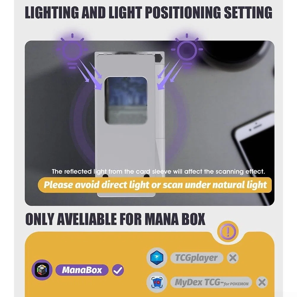 Per scanner MTG, Scanstand per carte collezionabili di dimensioni standard, per app Manabox, per collezionisti di giochi (18,2 x 9 x 18,2 cm)