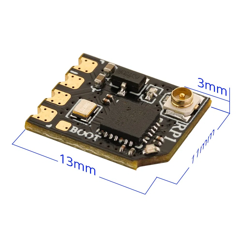 Radiomaster RP1 2.4GHz ExpressLRS Nano ricevitore con antenna UFL T da 65 mm per trasmettitore ELRS FPV ideale per drone FPV/Tiny Whoop/aereo RC ad ala fissa