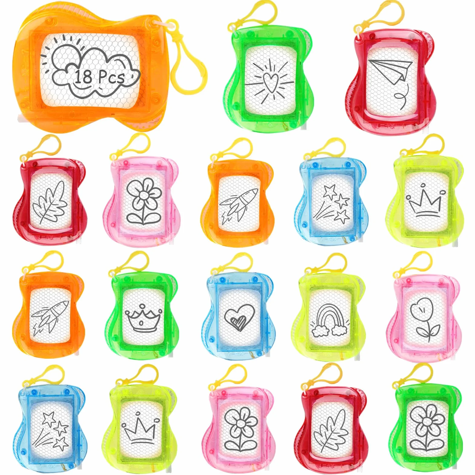 18 Pezzi Mini Lavagne Magnetiche da Disegno, Mini Lavagna Magica per Bambini, Lavagna Mmagica Bbomboniere, Compleanno Bambini Festa Riempitivi Portachiavi