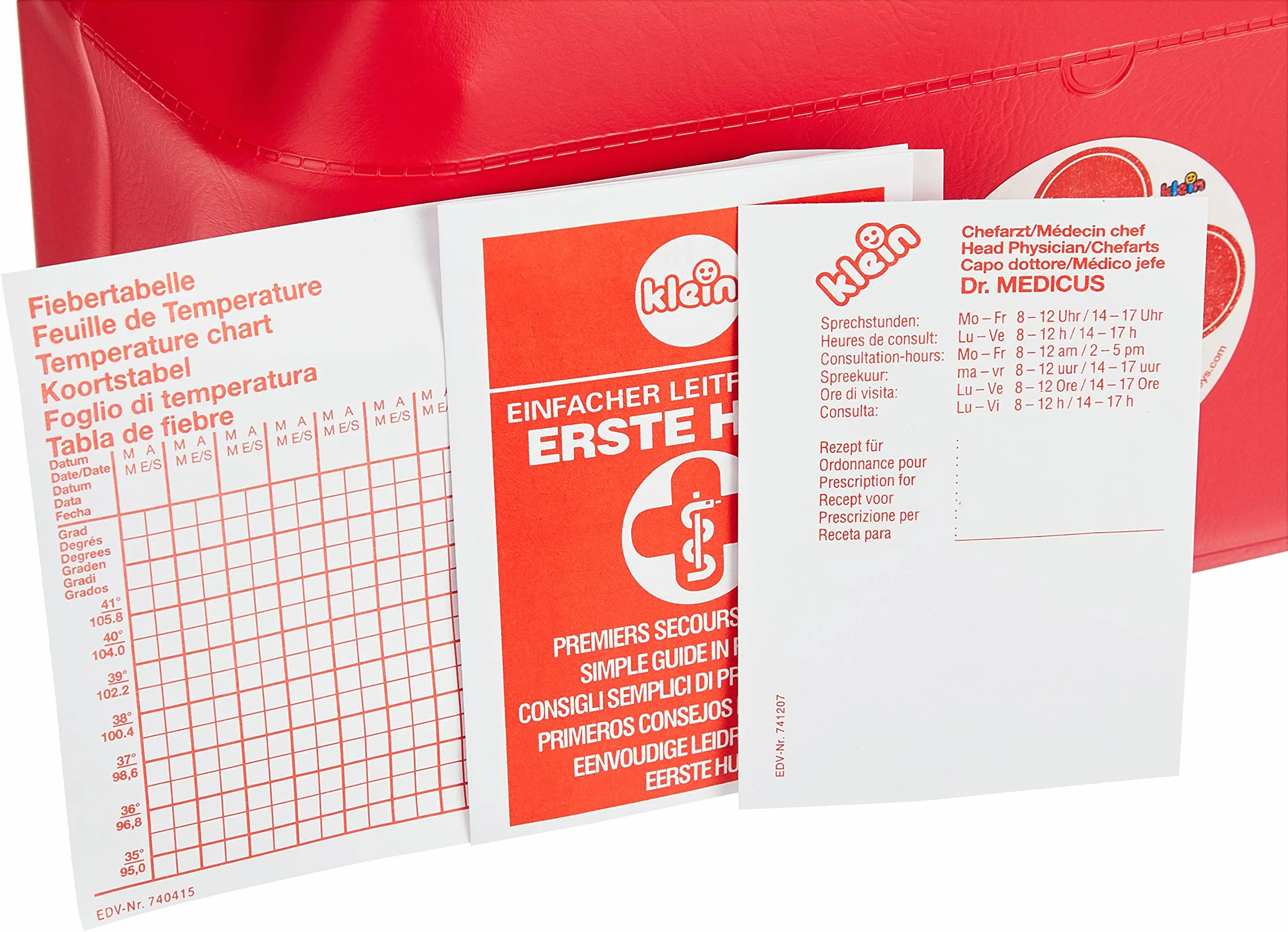 Theo Klein 4647 Borsa da Dottore I Borsa Resistente con Molti Strumenti a Misura di Bambino I Include stetoscopio, siringa, termometro e Molto Altro, I Giocattoli per Bambini dai 3 Anni in su