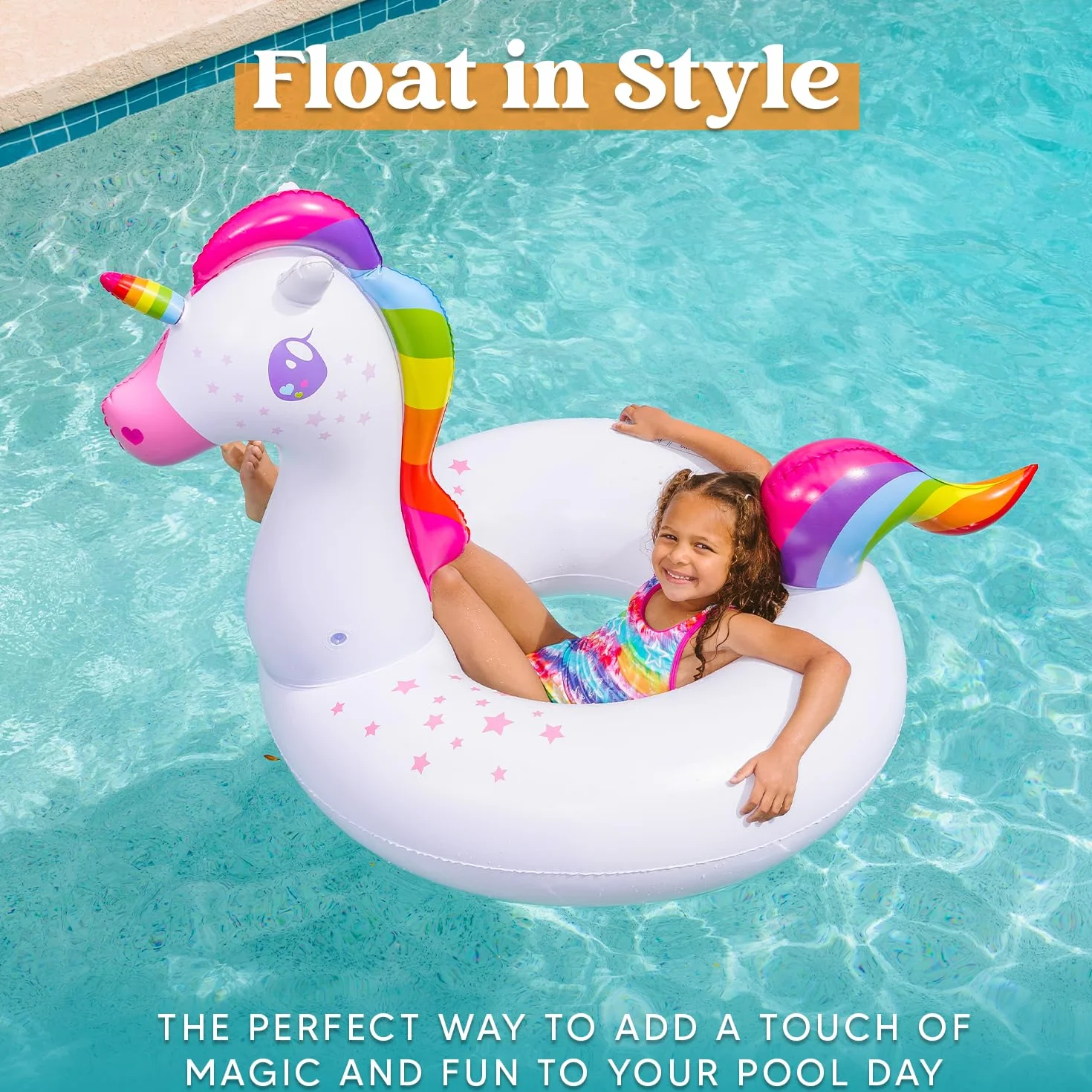 JOYIN 2 Cavalcabile Fenicotteri Gonfiabili, Unicorno Gonfiabili Piscine Adulti Bambini Galleggiante per Piscina, Giochi per Piscina per Beach Party Feste Ferragosto Vacanze Estive