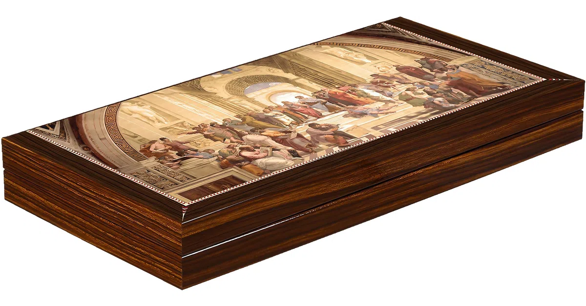 PrimoLiving Deluxe Backgammon in legno Set da gioco Planton S - 28,5 x 28 cm